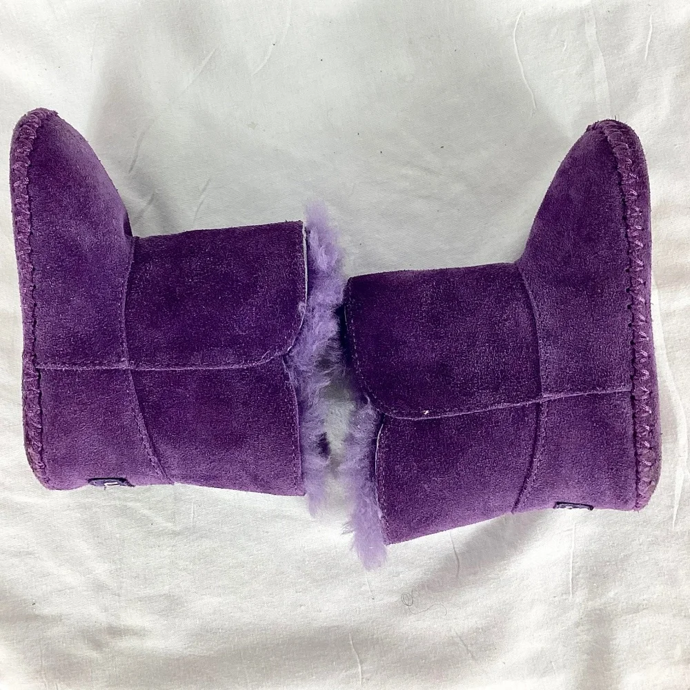 Ugg Suede Baby Toddler Hightop Boots Size 6 Faux Fur Purple